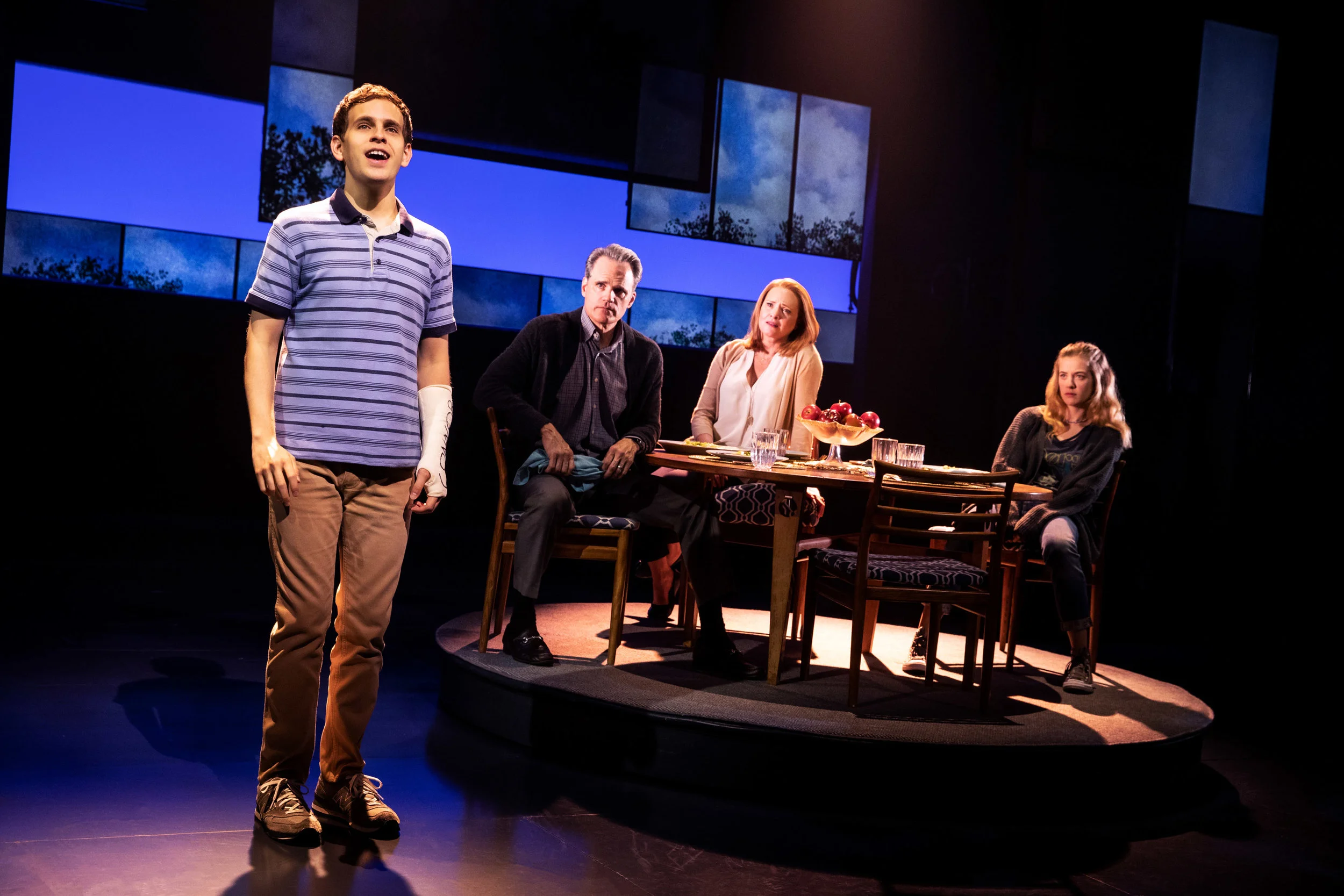 Ben Platt and the company of Dear Evan Hansen