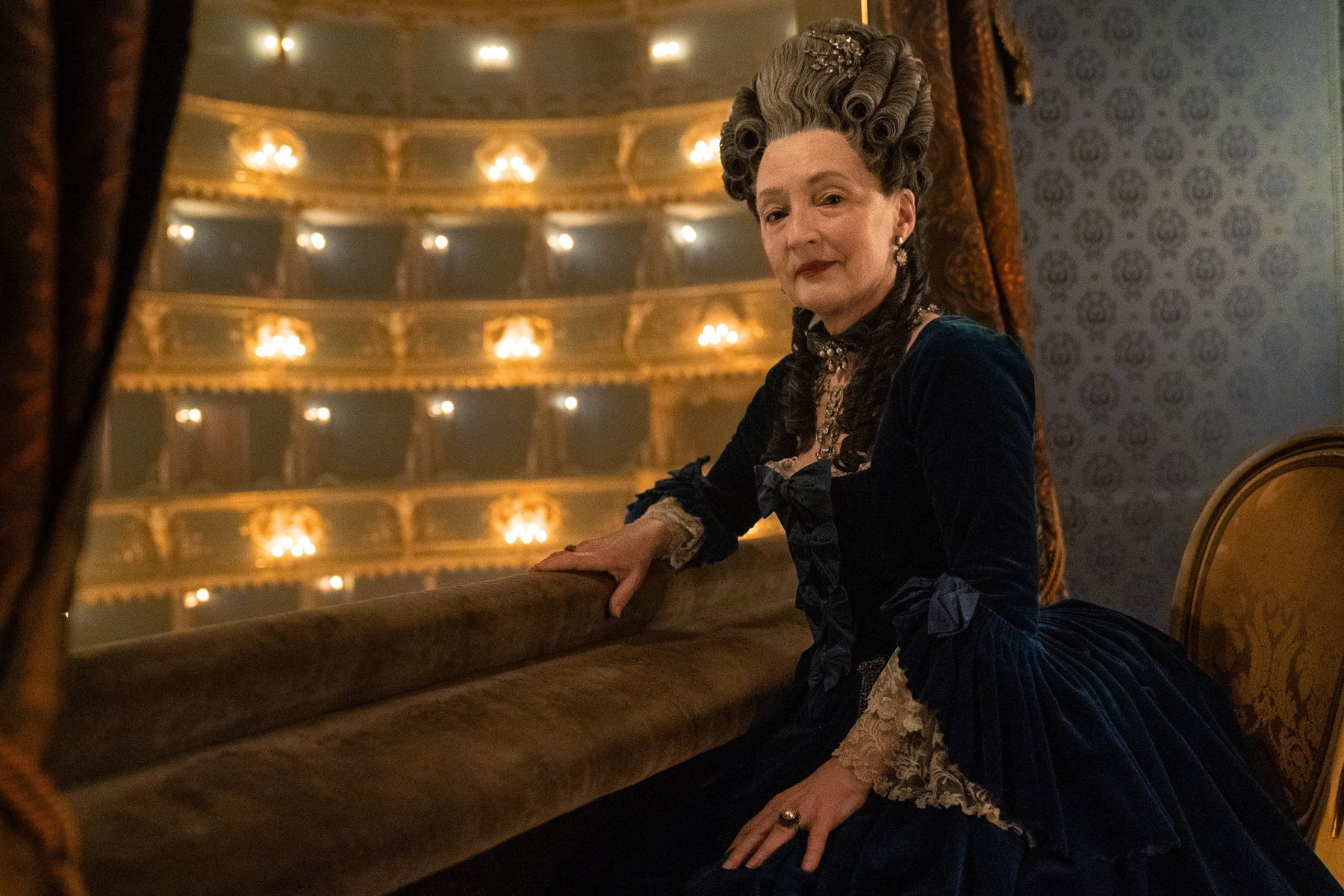 Lesley Manville as Genevieve de Merteuil in Dangerous Liaisons